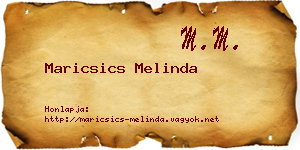 Maricsics Melinda névjegykártya